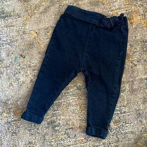 Slightly worn blue jeans could start wearing before 18M depending on height etc.